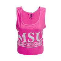 Comfort Colors MSU Bar with White Letters Tank